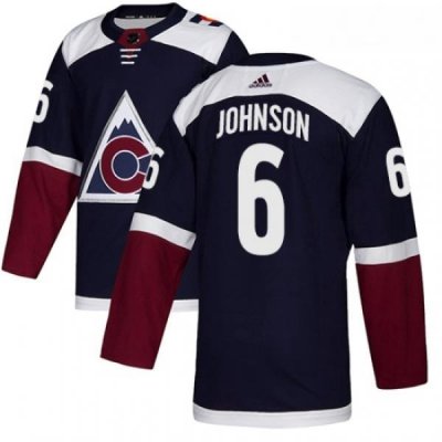 Youth Adidas Colorado Avalanche 6 Erik Johnson Authentic Navy Blue Alternate NHL Jersey