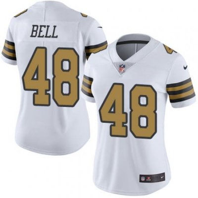 Nike Saints #48 Vonn Bell White Womens Stitched NFL Limited Rush Jersey