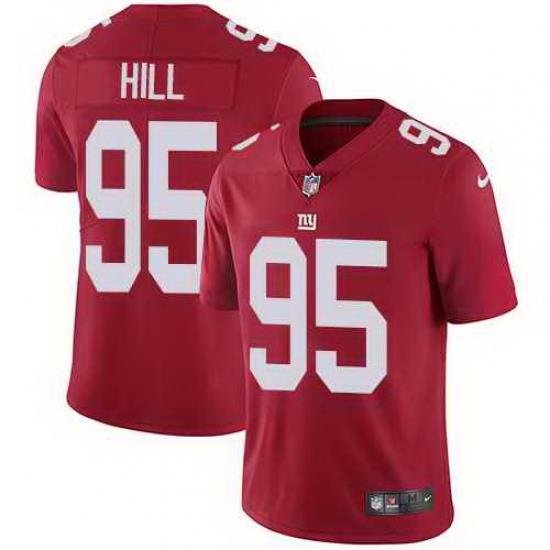 Nike Giants 95 B J Hill Red Alternate Mens Stitched NFL Vapor Untouchable Limited Jersey