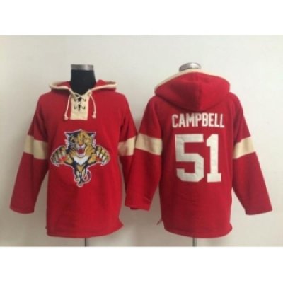 NHL Florida Panthers #51 Brian Campbell Red jerseys(pullover hooded sweatshirt)