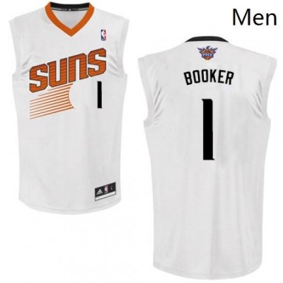 Mens Adidas Phoenix Suns 1 Devin Booker Authentic White Home NBA Jersey