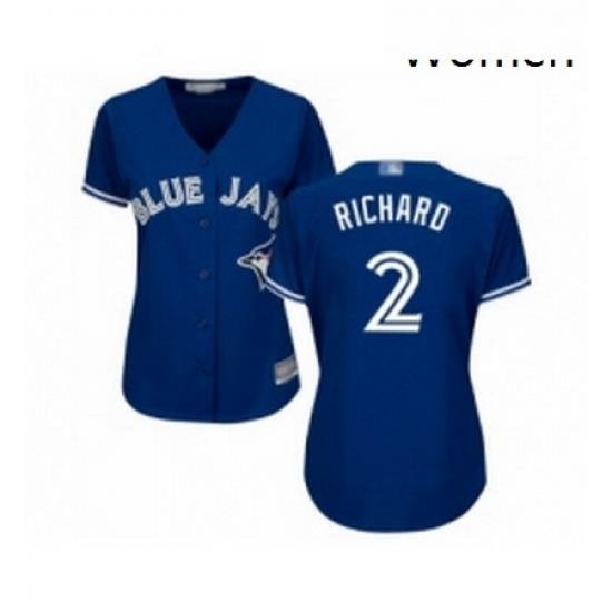 Womens Toronto Blue Jays 2 Clayton Richard Replica Blue Alternate Baseball Jersey