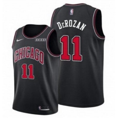 Men's Chicago Bulls #11 DeMar DeRozan Black Edition Swingman Stitched Basketball Jersey