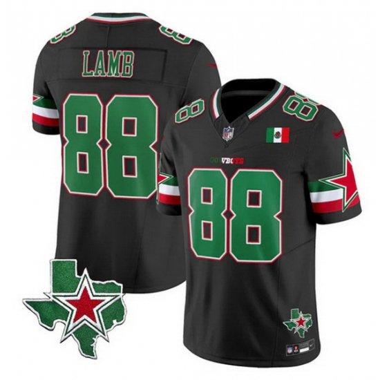 Men Dallas Cowboys 88 CeeDee Lamb 2024 Mexico Black F U S E  Stitched Football Jersey