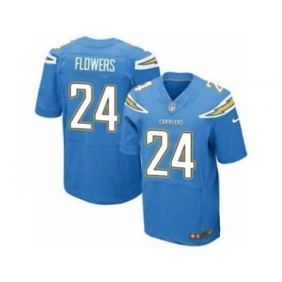 Nike San Diego Chargers 24 Brandon Flowers Light Blue Elite NFL Jersey