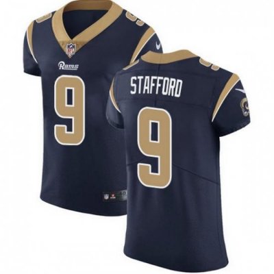 Men Los Angeles Rams 9 Matthew Stafford Navy Blue Team Color Men Stitched NFL Vapor Untouchable Elite Jersey