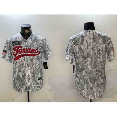 Men Houston Texans Blank Camo With Patch Cool Base Stitched Baseball Jersey