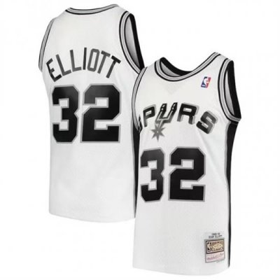 Men San Antonio Spurs 32 Sean Elliott White 1998 99 Hardwood Classics Swingman Stitched Jersey