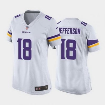 women justin jefferson minnesota vikings white game jersey