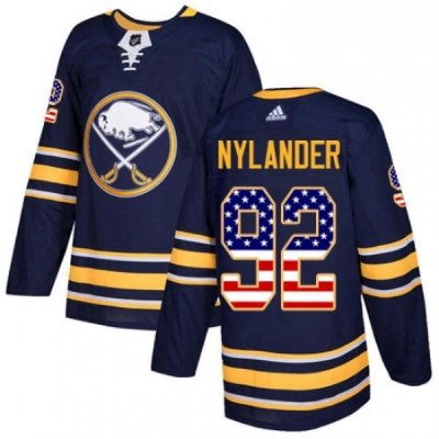 Youth Adidas Buffalo Sabres 92 Alexander Nylander Authentic Navy Blue USA Flag Fashion NHL Jersey