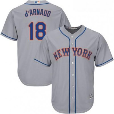 Youth Majestic New York Mets 18 Travis dArnaud Authentic Grey Road Cool Base MLB Jersey