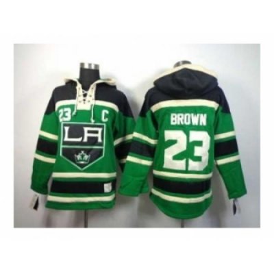 NHL Jerseys Los Angeles Kings #23 Brown green[pullover hooded sweatshirt][patch C]