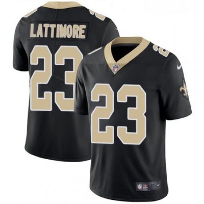 Mens Nike New Orleans Saints 23 Marshon Lattimore Black Team Color Vapor Untouchable Limited Player NFL Jersey