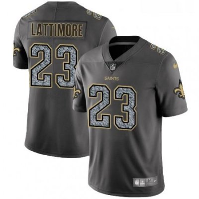 Mens Nike NeW Orleans Saints 23 Marshon Lattimore Gray Static Vapor Untouchable Limited NFL Jersey