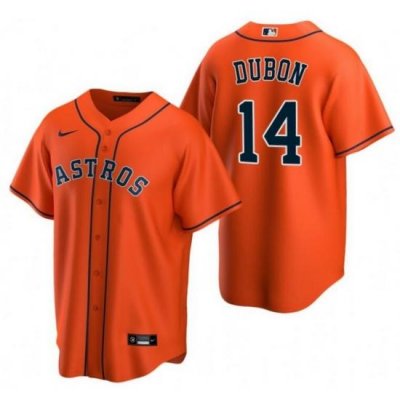 Men Houston Astros 14 Mauricio Dub F3n Orange Cool Base Stitched Baseball Jersey