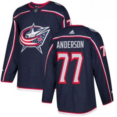 Mens Adidas Columbus Blue Jackets 77 Josh Anderson Authentic Navy Blue Home NHL Jersey