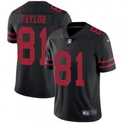 Men Nike 49ers #81 Trent Taylor Black Alternate Stitched NFL Vapor Untouchable Limited Jersey