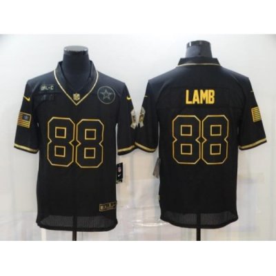 Nike Dallas Cowboys 88 Ceedee Lamb Black Gold 2020 Salute To Service Limited Jersey