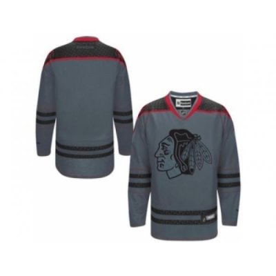 Chicago Blackhawks Blank Charcoal Cross Check Fashion Stitched NHL Jersey