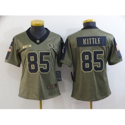 Women's San Francisco 49ers #85 George Kittle Nike Olive 2021 Salute To Service Limited Player Jersey