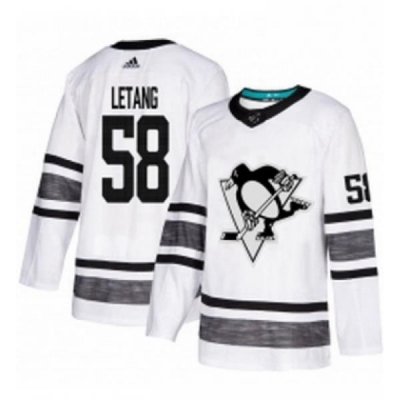 Mens Adidas Pittsburgh Penguins 58 Kris Letang White 2019 All Star Game Parley Authentic Stitched NHL Jersey