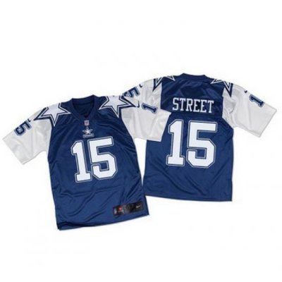 Nike CoWboys #15 Devin Street Navy BlueWhite ThroWback Mens Stitched NFL Elite Jersey