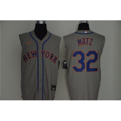 Mets 32 Steven Matz Gray Nike Cool Base Sleeveless Jersey