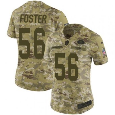 Nike 49ers #56 Reuben Foster Camo Women Stitched NFL Limited 2018 Salute to Service Jersey