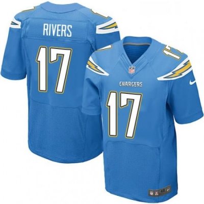 Men Nike Los Angeles Chargers 17 Philip Rivers NeW Elite Electric Blue Alternate NFL Jersey