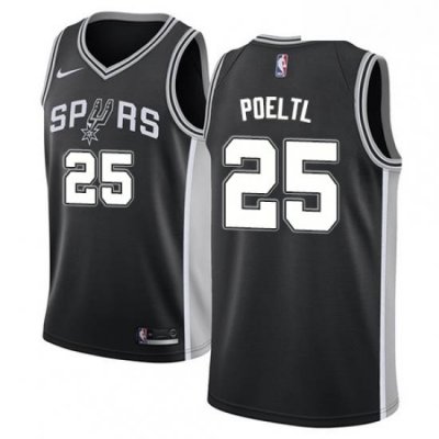 Mens Nike San Antonio Spurs 25 Jakob Poeltl Swingman Black NBA Jersey Icon Edition