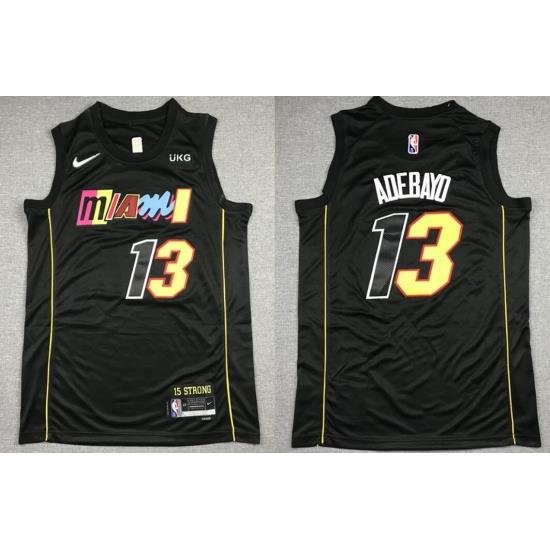 Men Nike Miami Heat 13 Bam Adebayo NBA Swingman 75th Anniversary 2021 New City Edition Jersey