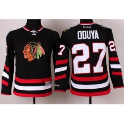 Youth Chicago Blackhawks 27 Johnny Oduya Black 2014 Stadium Series Jersey