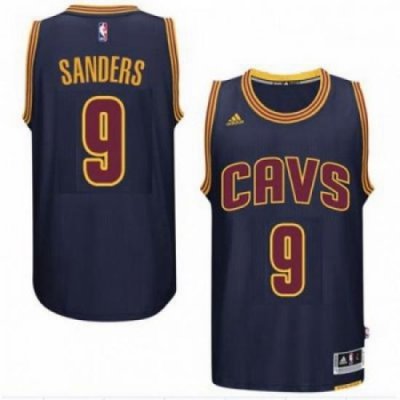 Mens Cleveland Cavaliers 9 Larry Sanders adidas Navy Player Swingman CavFanatic Jersey