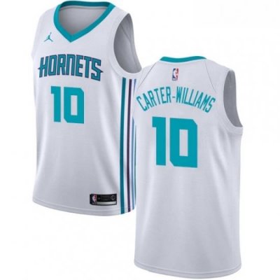 Womens Nike Jordan Charlotte Hornets 10 Michael Carter Williams Swingman White NBA Jersey Association Edition