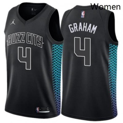 Womens Nike Jordan Charlotte Hornets 4 Devonte Graham Swingman Black NBA Jersey City Edition