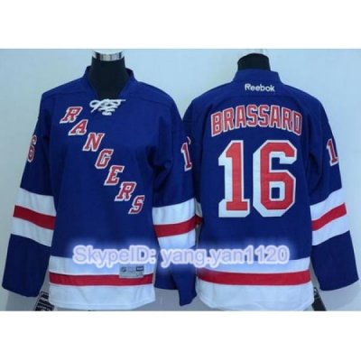 Rangers #16 Derick Brassard Blue Home Stitched Youth NHL Jersey II