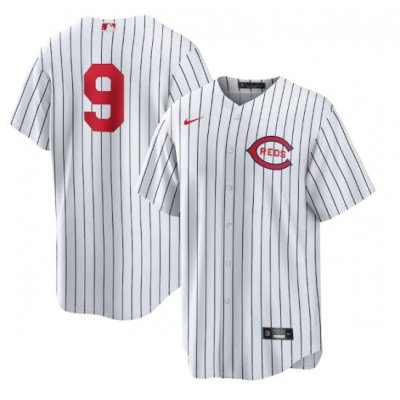 Men Cincinnati Reds 9 Mike Moustakas 2022 White Field Of Dreams Stitched Baseball Jersey