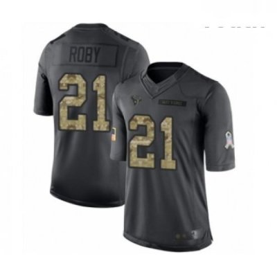 Youth Houston Texans 21 Bradley Roby Limited Black 2016 Salute to Service Football Jersey