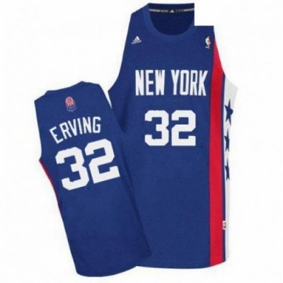 Mens Adidas Brooklyn Nets 32 Julius Erving Swingman Blue ABA Retro Throwback NBA Jersey