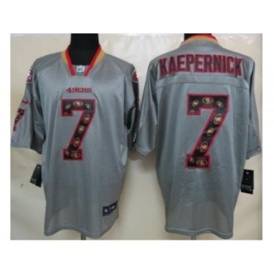 Nike San Francisco 49ers 7 Colin Kaepernick Grey Elite Lights Out Fashion NFL Jersey