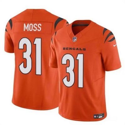 Men Cincinnati Bengals 31 Zack Moss Orange 2024 F U S E  Vapor Untouchable Limited Stitched Jersey