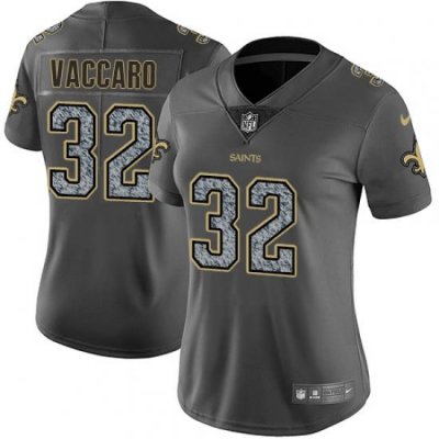 Nike Saints #32 Kenny Vaccaro Gray Static Womens NFL Vapor Untouchable Game Jersey