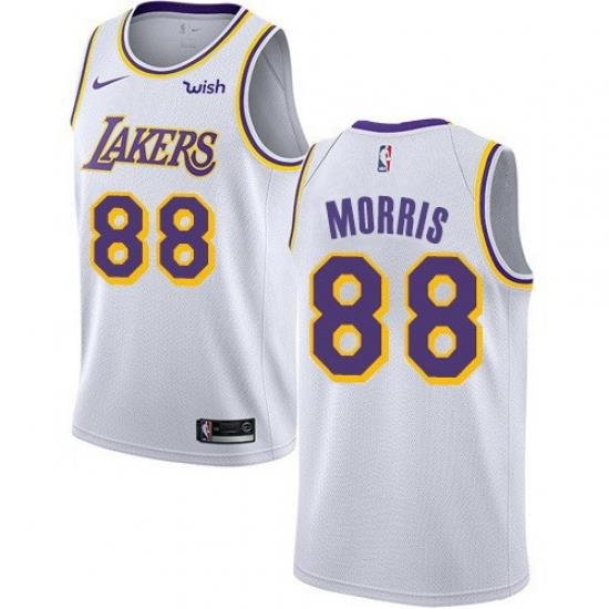 Men Nike Los Angeles Lakers 88 Markieff Morris White NBA Swingman Association Edition Jersey