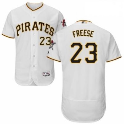 Mens Majestic Pittsburgh Pirates 23 David Freese White Home Flex Base Authentic Collection MLB Jersey