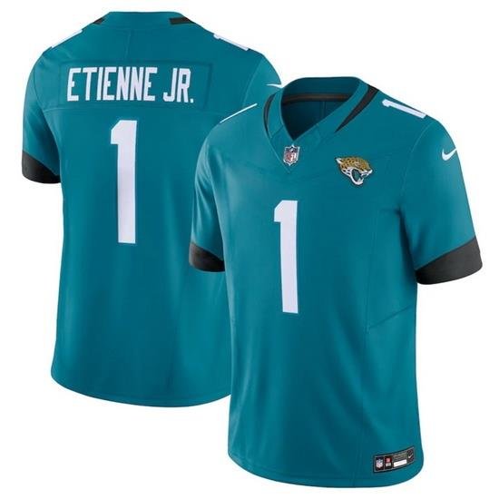 Men Jacksonville Jaguars 1 Travis Etienne Jr  Teal Vapor Untouchable Limited Stitched Jersey