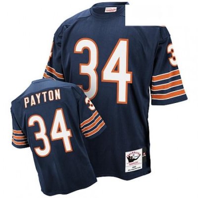 Mitchell and Ness Chicago Bears 34 Walter Payton Blue Team Color Authentic Throwback NFL Jersey