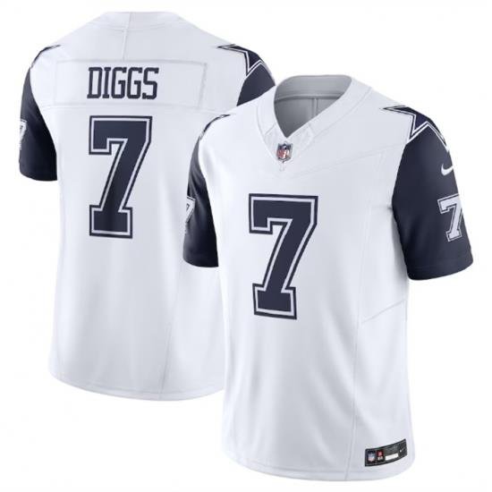 Men Dallas Cowboys 7 Trevon Diggs White 2023 F U S E  Vapor Limited Stitched Football Jersey