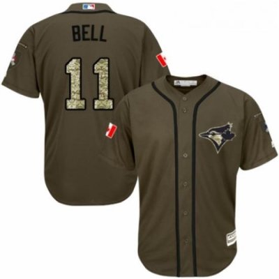 Youth Majestic Toronto Blue Jays 11 George Bell Authentic Green Salute to Service MLB Jersey