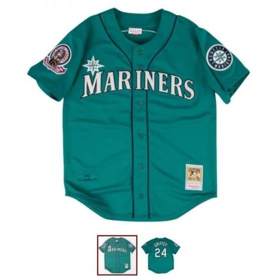 Men Seattle Mariners Ken Griffey Jr #24 MItchell Ness Stitched Jersey