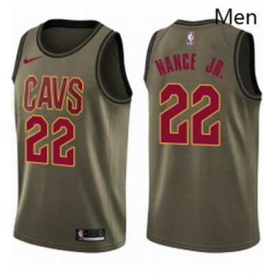 Mens Nike Cleveland Cavaliers 22 Larry Nance Jr Swingman Green Salute to Service NBA Jersey